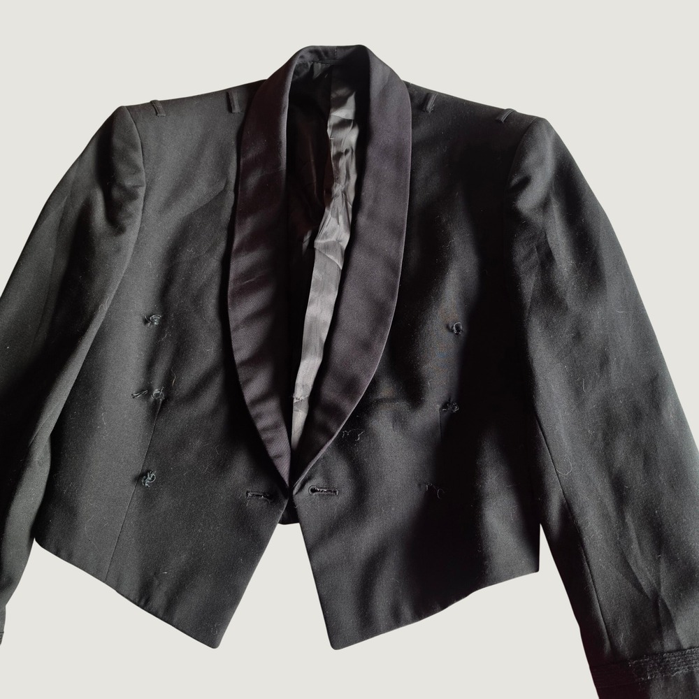 Vintage Sears Personalized Uniforms USAF Mess Dress Jacket Black Cropped 39R
